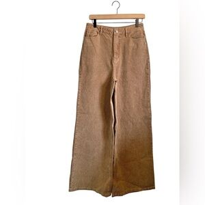 Flying Tomato Y2K Ultra Wide Leg High-Rise Tan Brown Corduroy Jeans Pants 6/8